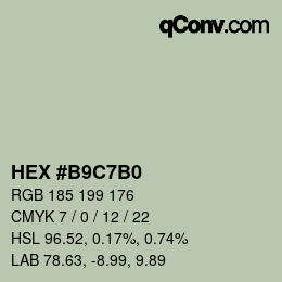 Color code: HEX #B9C7B0 | qconv.com