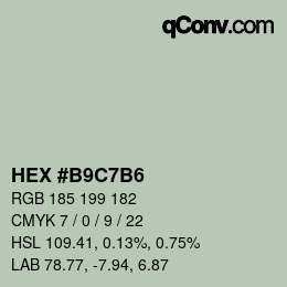 Color code: HEX #B9C7B6 | qconv.com