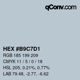 Color code: HEX #B9C7D1 | qconv.com