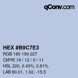 Color code: HEX #B9C7E3 | qconv.com