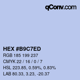 カラーコード: HEX #B9C7ED | qconv.com