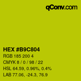 颜色代码: HEX #B9C804 | qconv.com