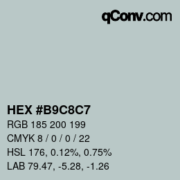 Color code: HEX #B9C8C7 | qconv.com