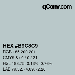 Color code: HEX #B9C8C9 | qconv.com