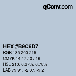 Color code: HEX #B9C8D7 | qconv.com