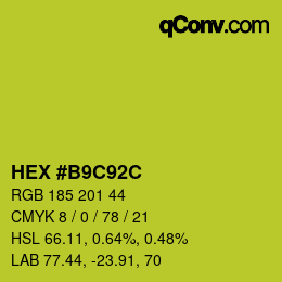 颜色代码: HEX #B9C92C | qconv.com