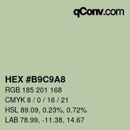 Color code: HEX #B9C9A8 | qconv.com