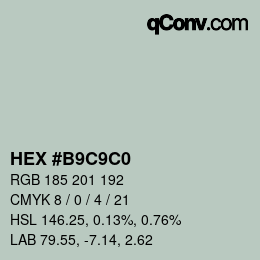 Color code: HEX #B9C9C0 | qconv.com