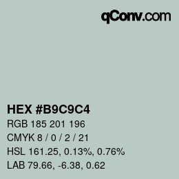 Color code: HEX #B9C9C4 | qconv.com