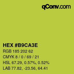 Color code: HEX #B9CA3E | qconv.com