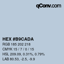 Código de color: HEX #B9CADA | qconv.com