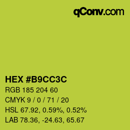 Color code: HEX #B9CC3C | qconv.com