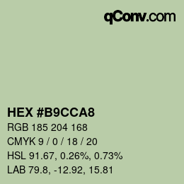 カラーコード: HEX #B9CCA8 | qconv.com