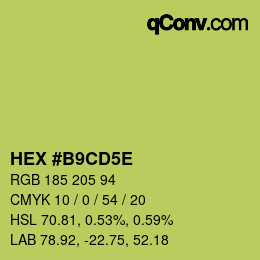 Code couleur: HEX #B9CD5E | qconv.com