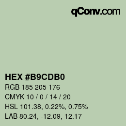 Color code: HEX #B9CDB0 | qconv.com