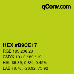 Color code: HEX #B9CE17 | qconv.com