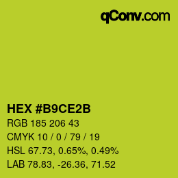 カラーコード: HEX #B9CE2B | qconv.com