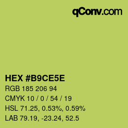 Farbcode: HEX #B9CE5E | qconv.com
