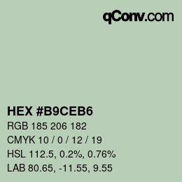 Farbcode: HEX #B9CEB6 | qconv.com