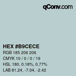 Color code: HEX #B9CECE | qconv.com