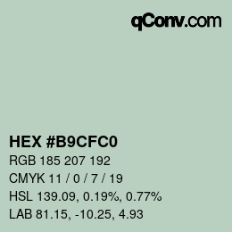 Color code: HEX #B9CFC0 | qconv.com
