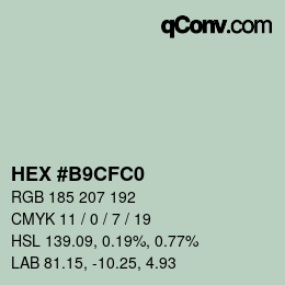 Color code: HEX #B9CFC0 | qconv.com