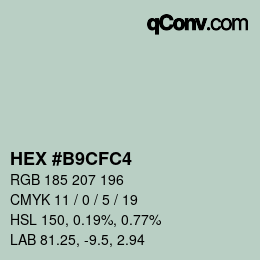 Color code: HEX #B9CFC4 | qconv.com