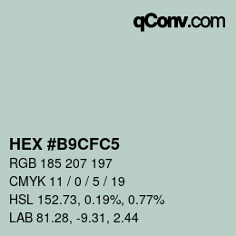 Color code: HEX #B9CFC5 | qconv.com