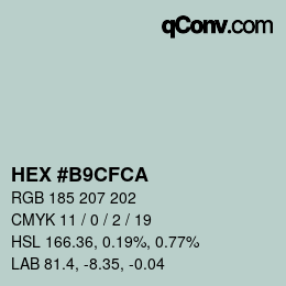 Color code: HEX #B9CFCA | qconv.com