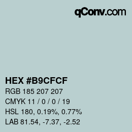 Color code: HEX #B9CFCF | qconv.com