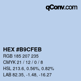 Color code: HEX #B9CFEB | qconv.com