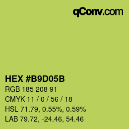 Farbcode: HEX #B9D05B | qconv.com