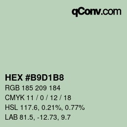 Color code: HEX #B9D1B8 | qconv.com