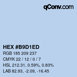 Color code: HEX #B9D1ED | qconv.com