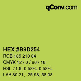 カラーコード: HEX #B9D254 | qconv.com