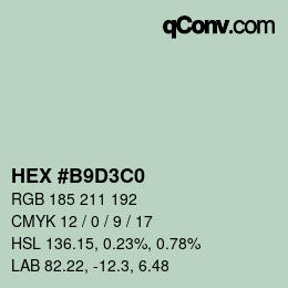 Color code: HEX #B9D3C0 | qconv.com