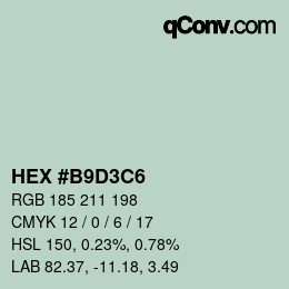 Color code: HEX #B9D3C6 | qconv.com