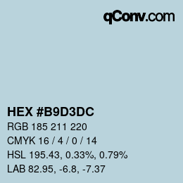 カラーコード: HEX #B9D3DC | qconv.com