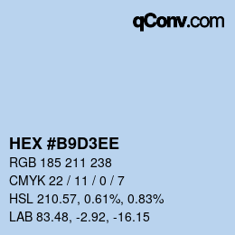 カラーコード: HEX #B9D3EE | qconv.com