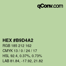 Farbcode: HEX #B9D4A2 | qconv.com