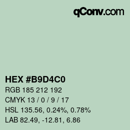 Color code: HEX #B9D4C0 | qconv.com
