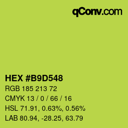 Color code: HEX #B9D548 | qconv.com