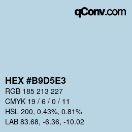Farbcode: HEX #B9D5E3 | qconv.com