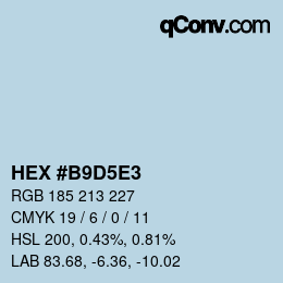 Color code: HEX #B9D5E3 | qconv.com