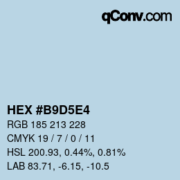 Farbcode: HEX #B9D5E4 | qconv.com