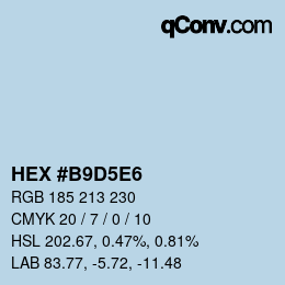Color code: HEX #B9D5E6 | qconv.com