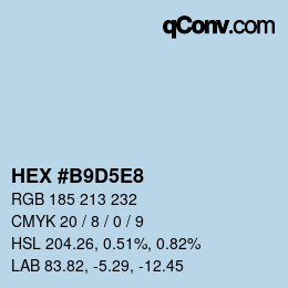 Color code: HEX #B9D5E8 | qconv.com