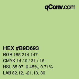 カラーコード: HEX #B9D693 | qconv.com