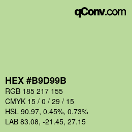 Color code: HEX #B9D99B | qconv.com