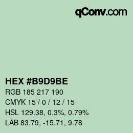 Farbcode: HEX #B9D9BE | qconv.com